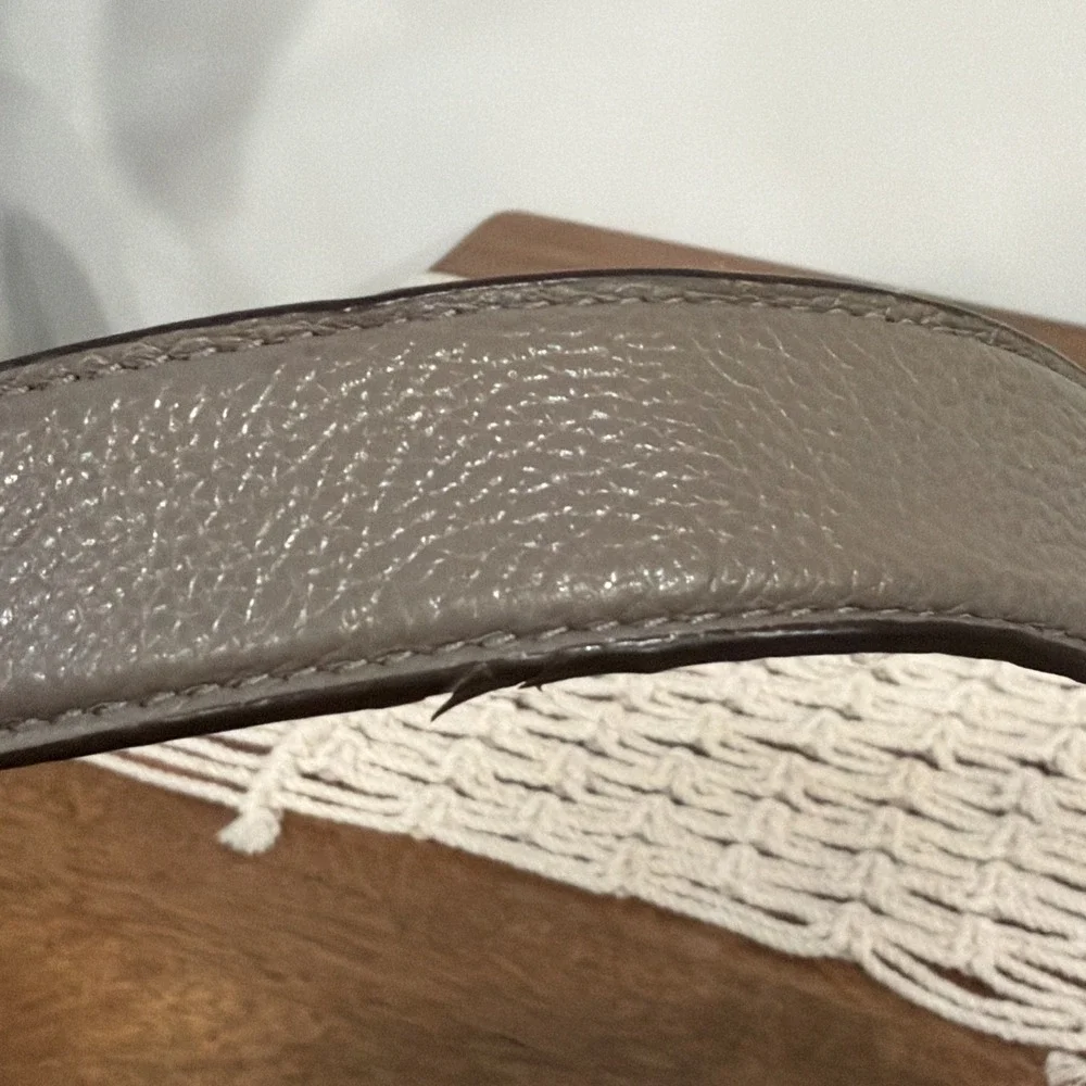Coach Harley East West Pebbled Leather Hobo Shoulder Bag Gray Grey Chic